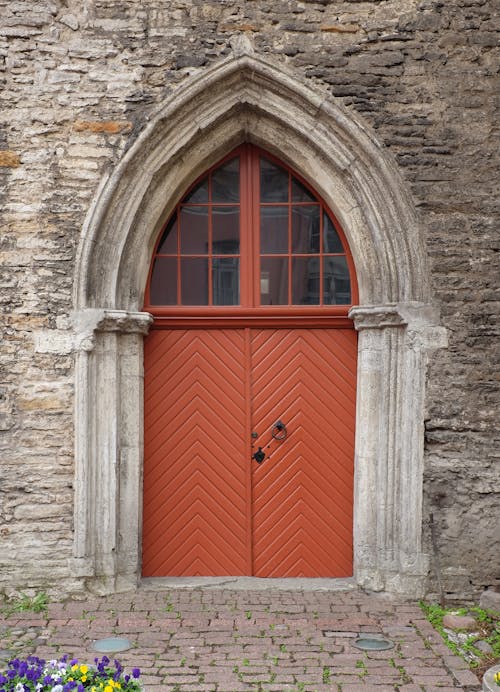 Doorway on Gray Concrete Structure