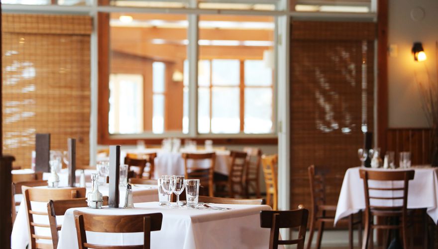 Restaurant interior with diners