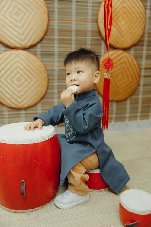 Cute Kid in Traditional Chinese Wear