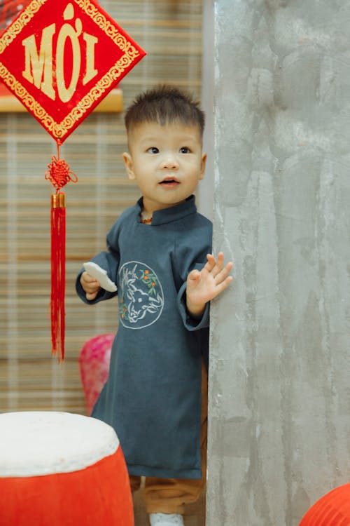 Cute Kid in Traditional Chinese Wear