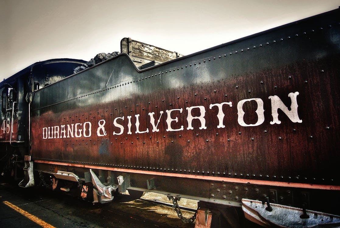 Free Durango and Silverton on Brown Stained Train Stock Photo