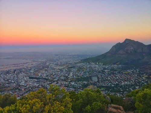 Gratis lagerfoto af Cape Town, gylden solnedgang, kystbjerge