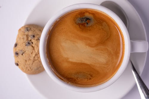 Free A Cup of Coffee and a Cookie  Stock Photo