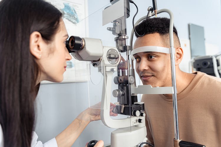 A Patient Having Eye Examination 