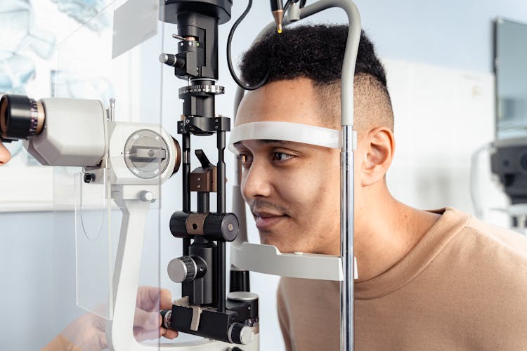 A Man Having Eye Examination 