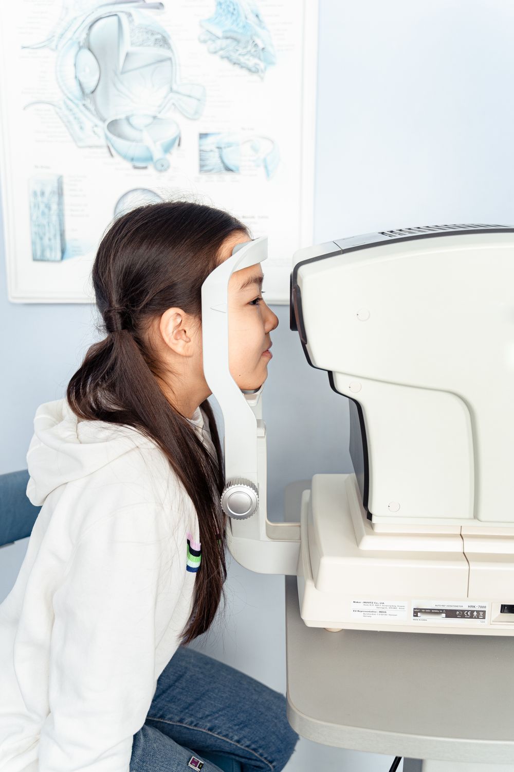 Eye examination using an autorefractor in a clinic setting (stock photo, placeholder)