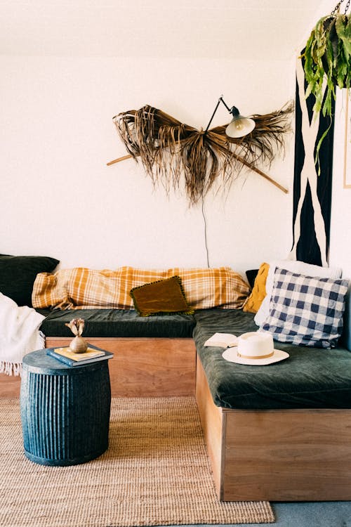 Free A Living Room with Bohemian Vibe Stock Photo