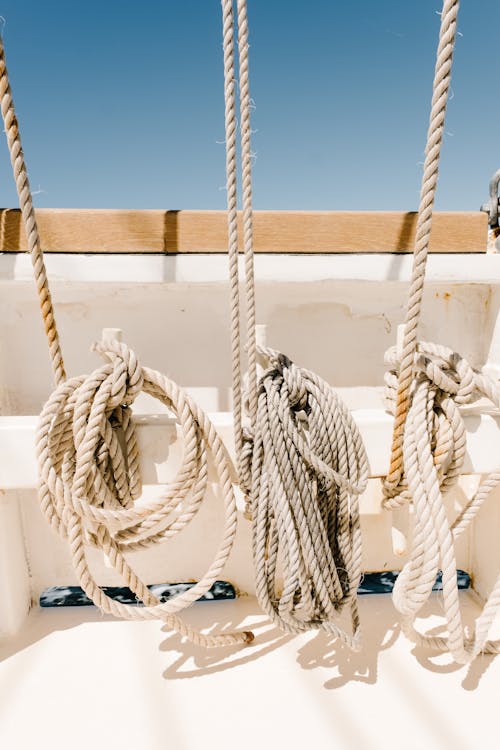 Free Ropes on the Boat Deck Stock Photo