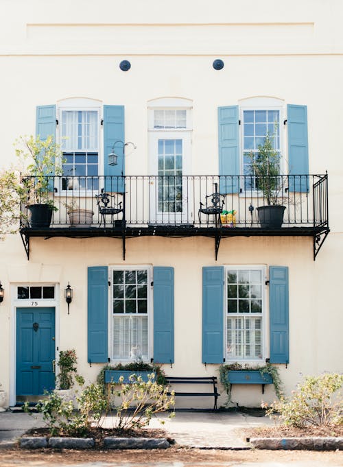 Building with Potted Plants on the Balcony 