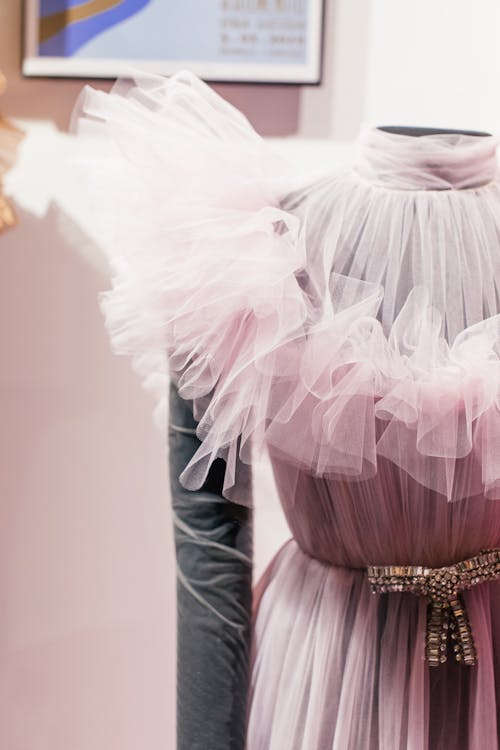 Close-up Photo of Pink Sheer Gown 