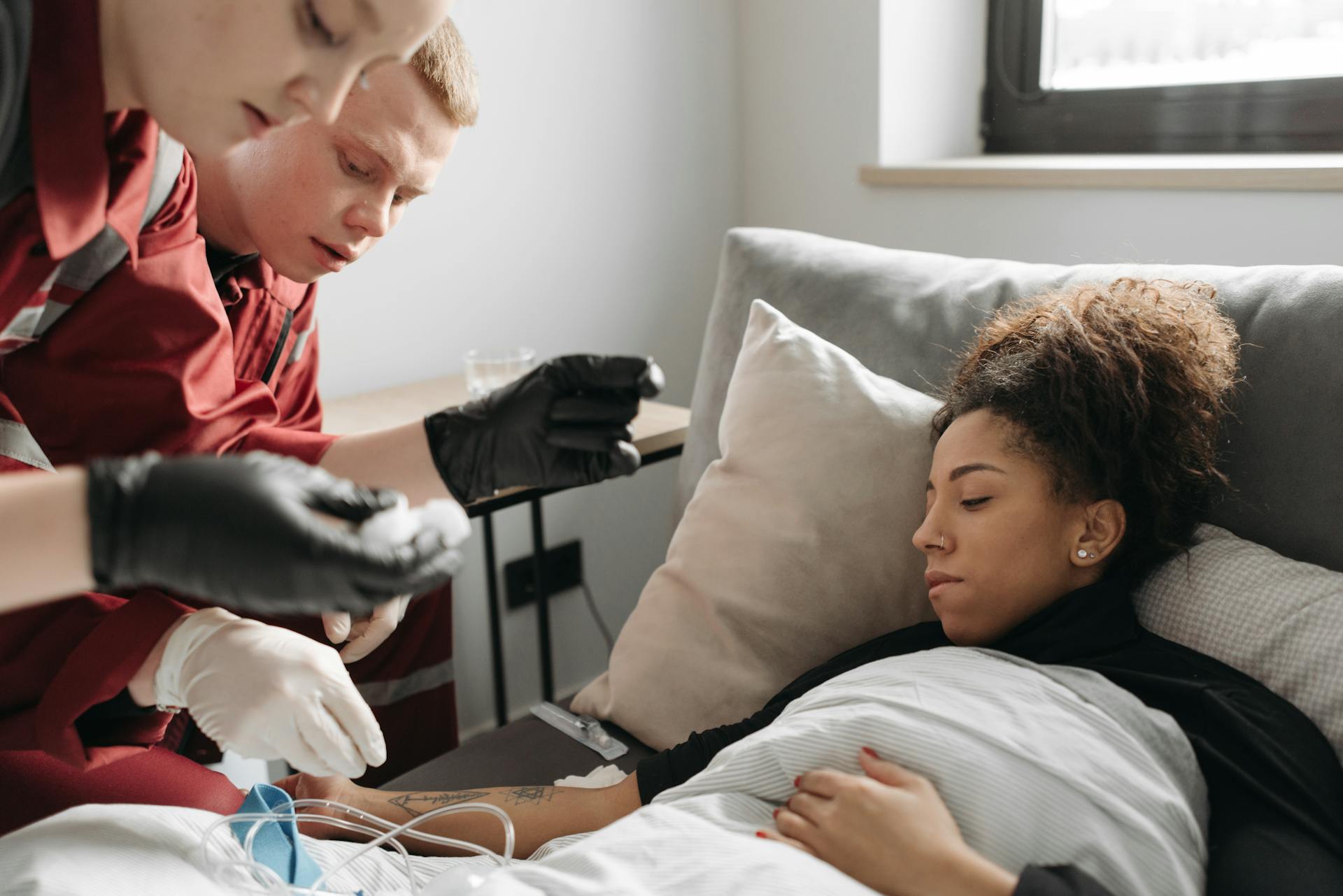 EMT Taking Care Of A Patient