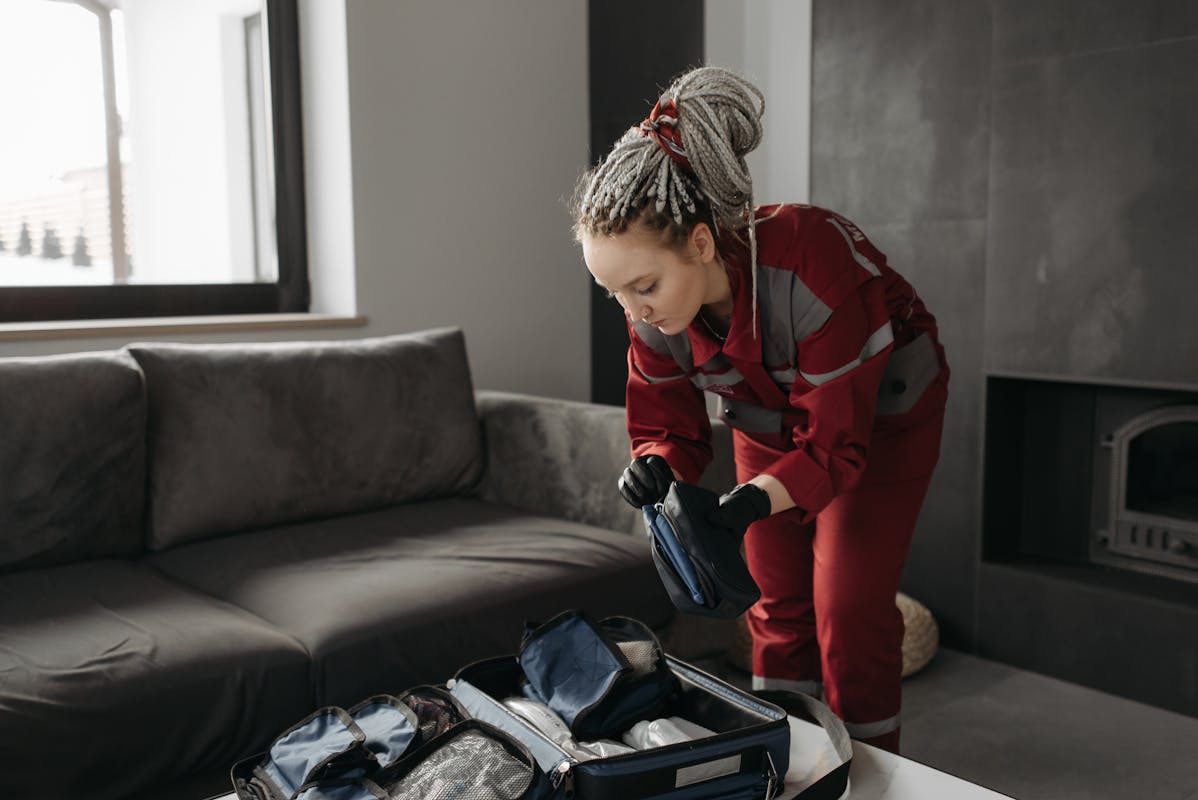 Emergency food supplies including canned goods and non-perishables