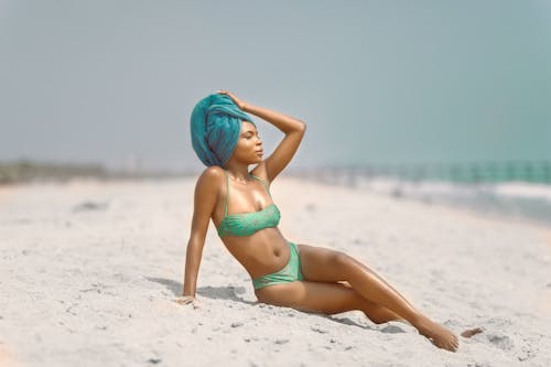 Woman in a Bikini at the Beach