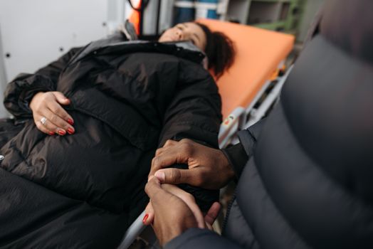 Woman Lying On A Stretcher