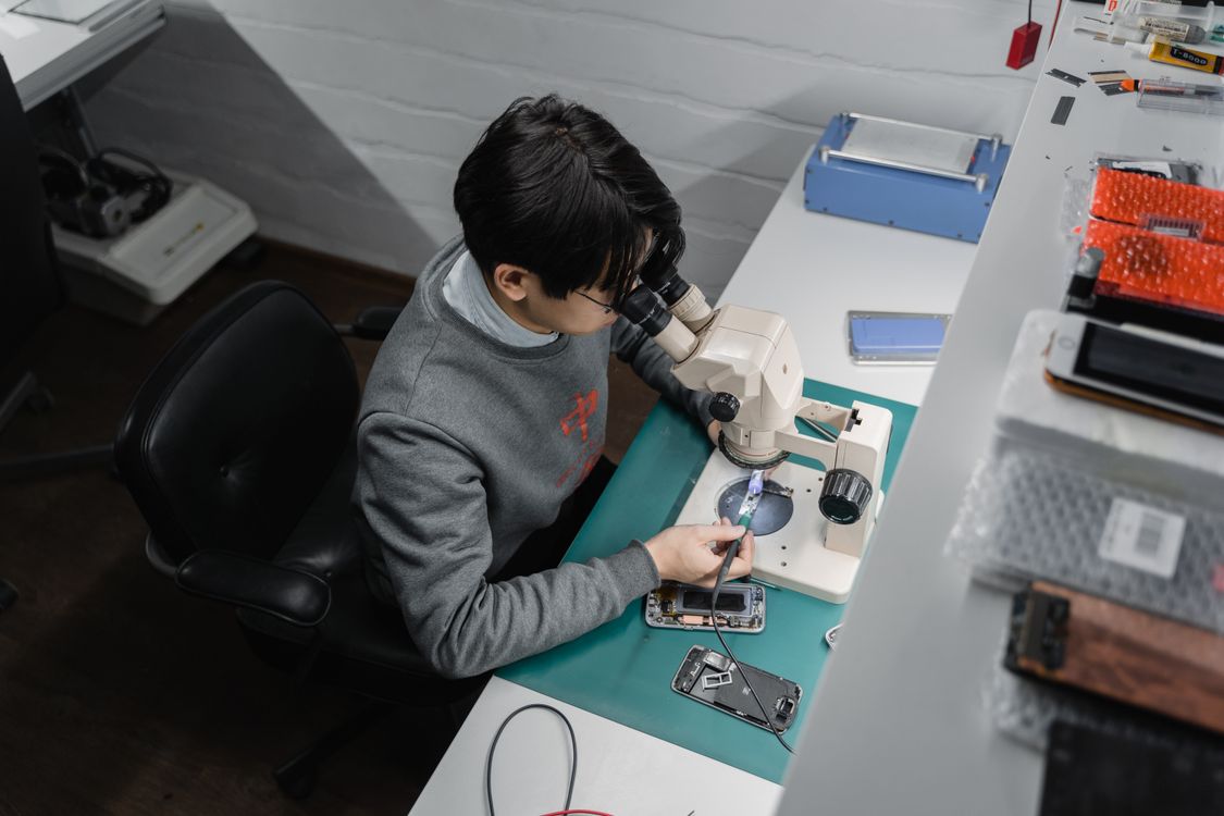 Análise com microscópio
