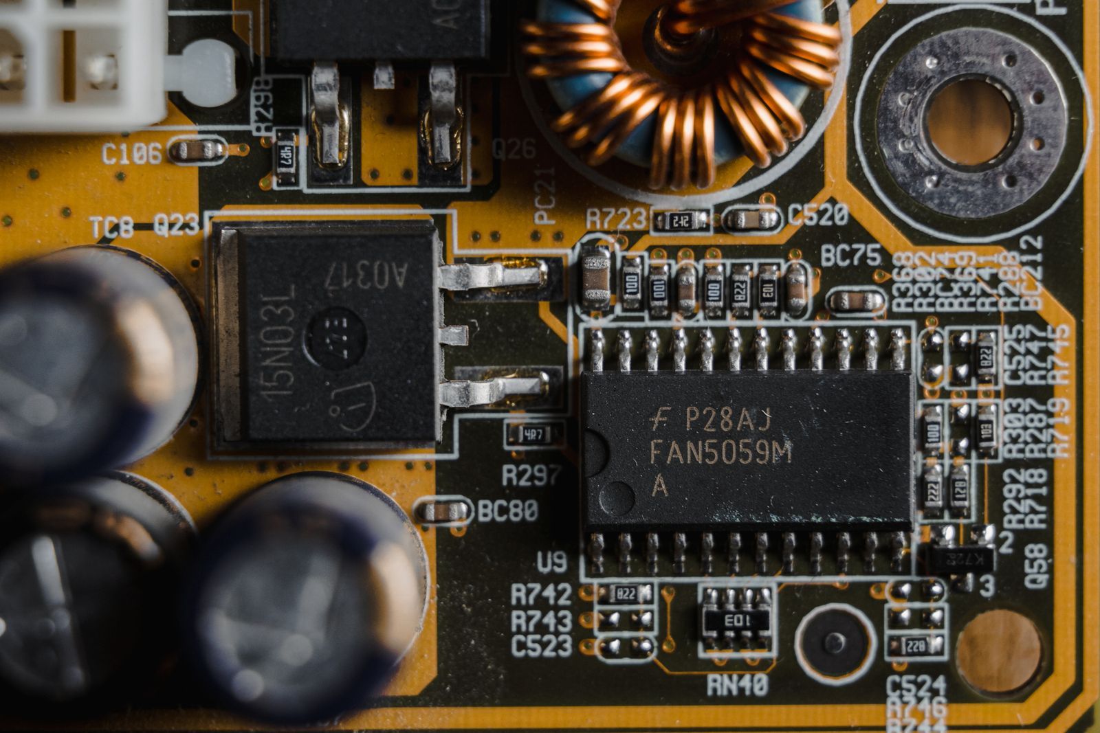 Close-up of a motherboard