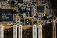 Gold Motherboard in Close-up Photography