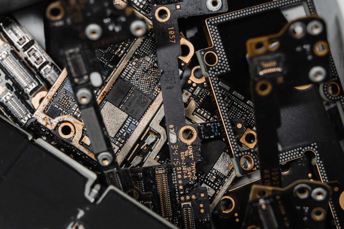 Close-up of electronic chips