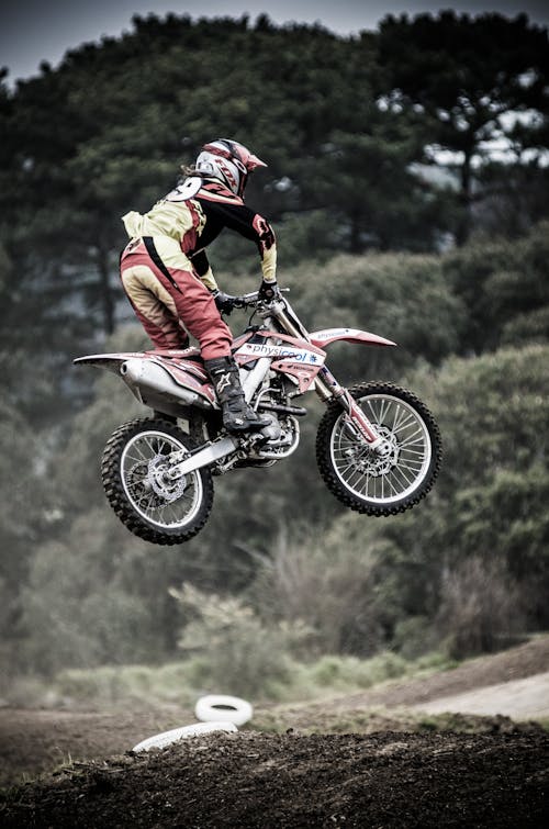 Man Performing Motocross Stunt
