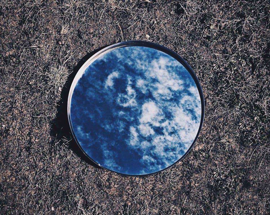 Free Round Mirror With Sky Reflection Stock Photo