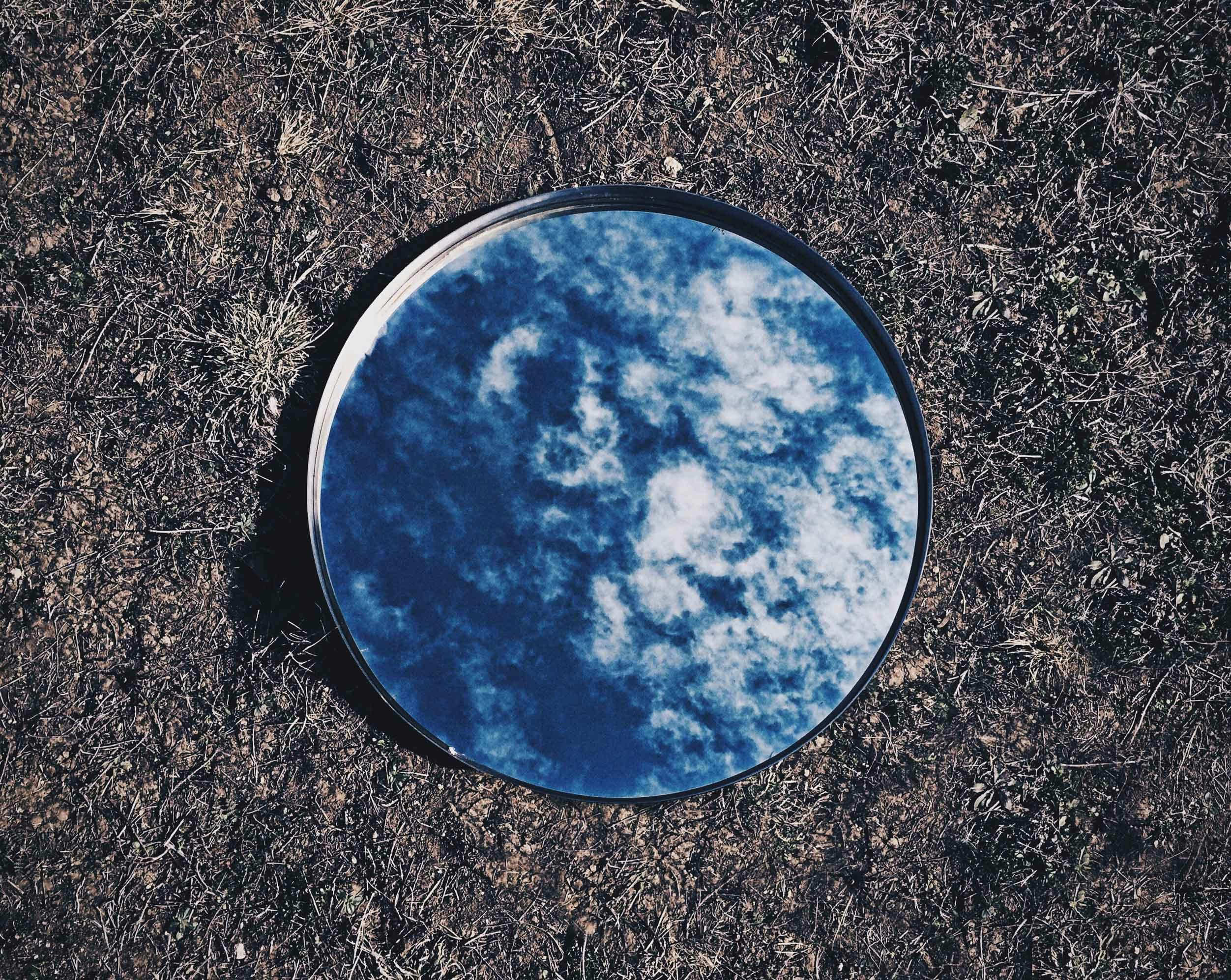 Round Mirror With Sky Reflection \u00b7 Free Stock Photo