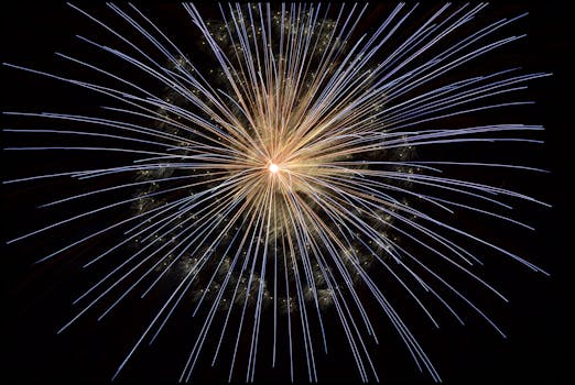 Yellow Blue Fireworks