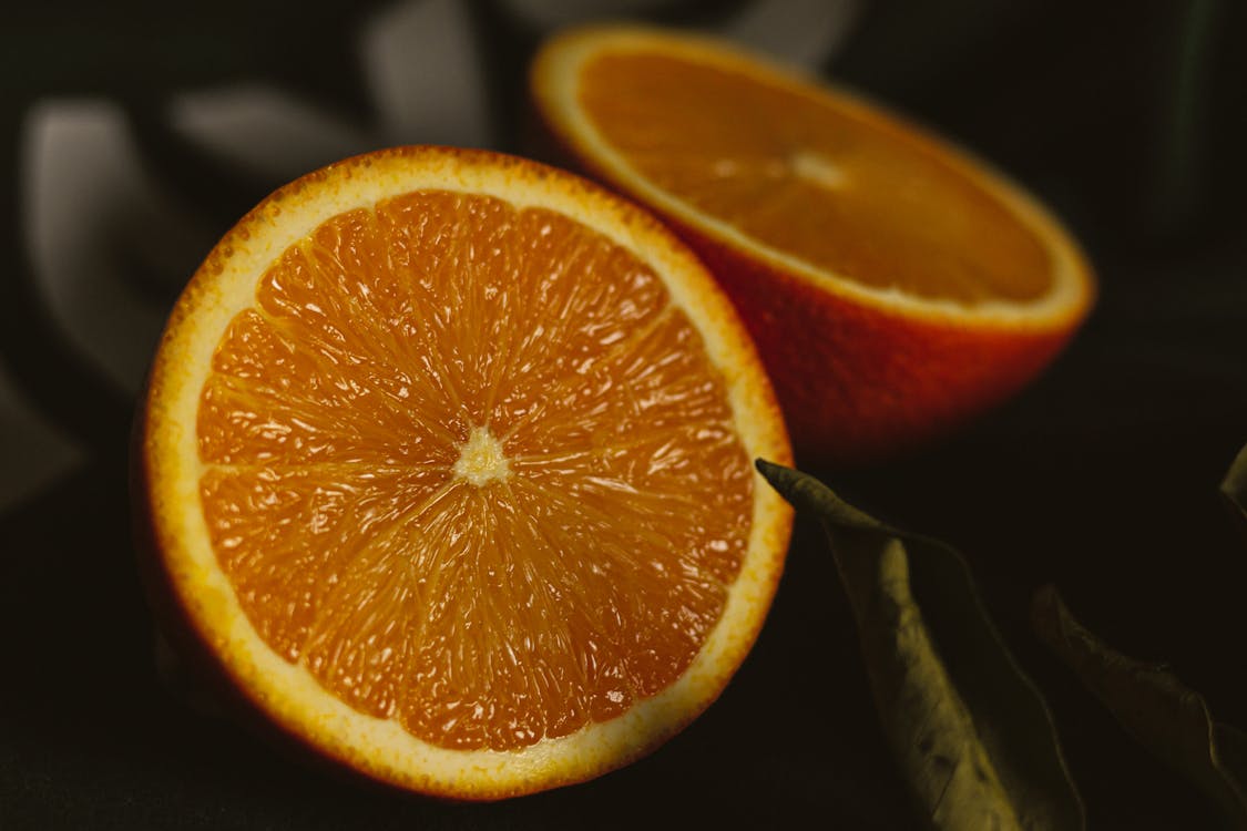 A Sliced Orange in Close-Up Photography