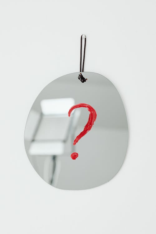 Free Question Mark on Mirror  Stock Photo
