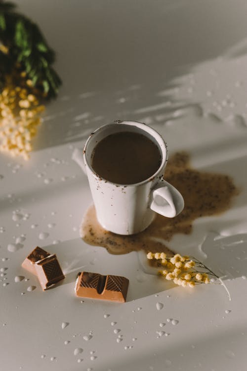 Free Photo Of Chocolate Bars Beside Ceramic Mug Stock Photo