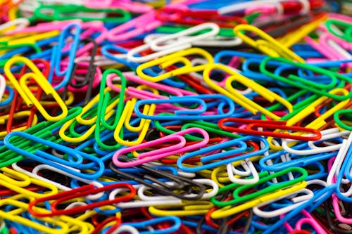 Free Multicolored Paper Clip Stock Photo