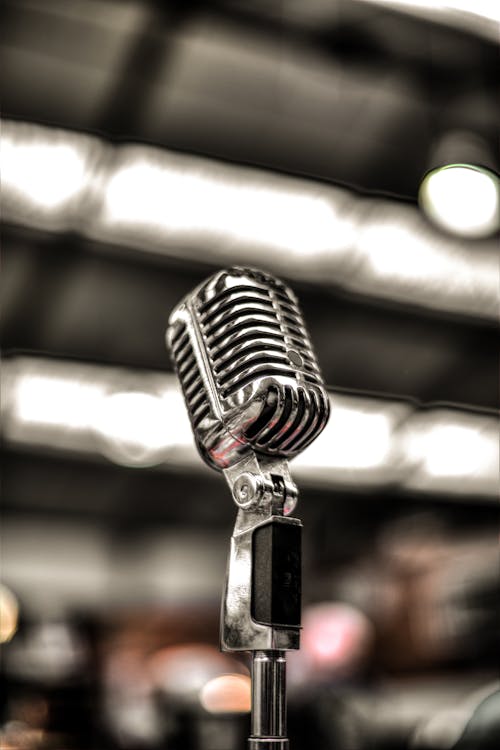 Free Silver-colored Microphone Stock Photo