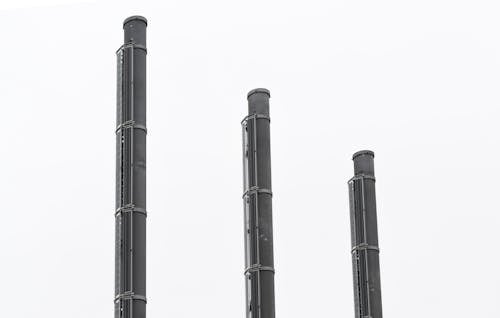 Three Black Steel Industrial Chiminea