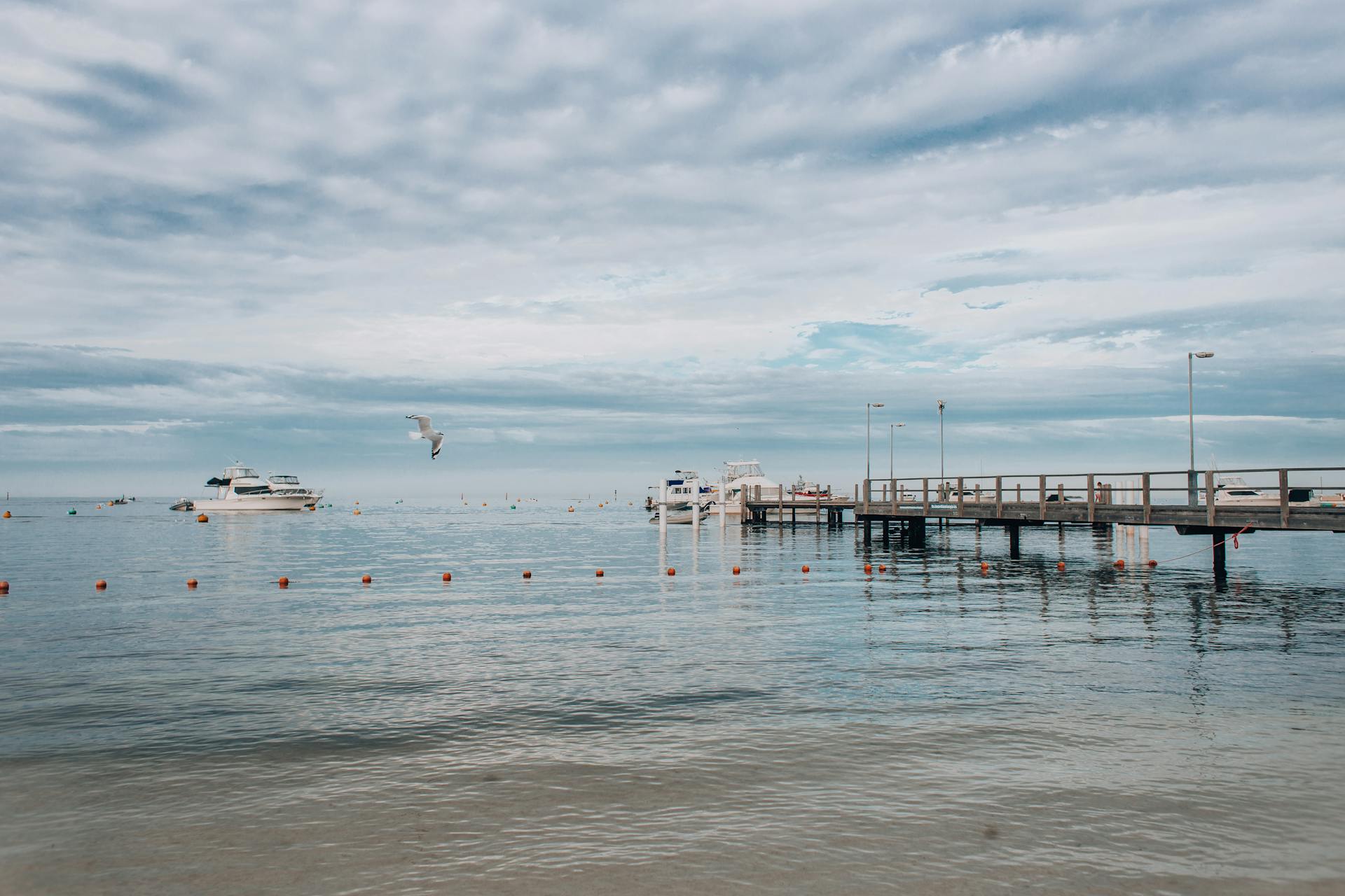 Sea Motorboats Mooring at Pier