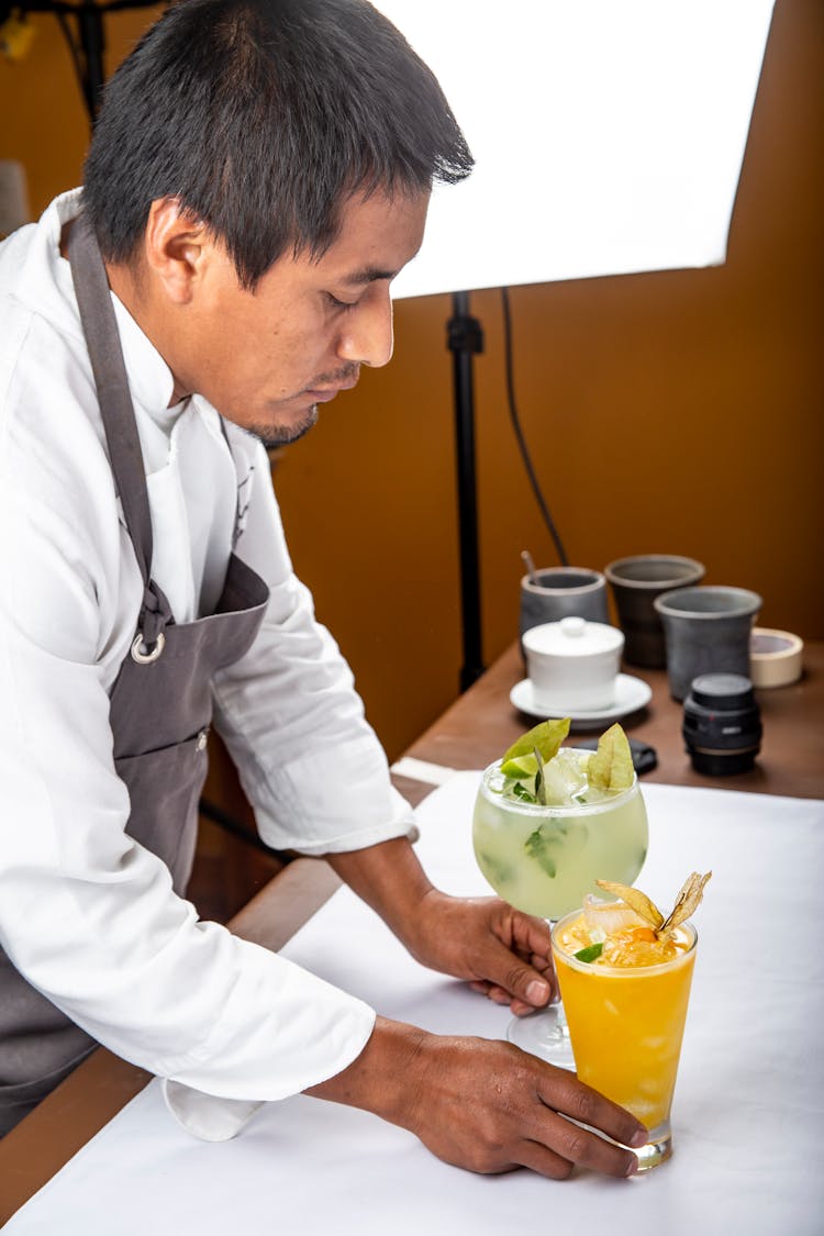 Bartender Serving Cocktails