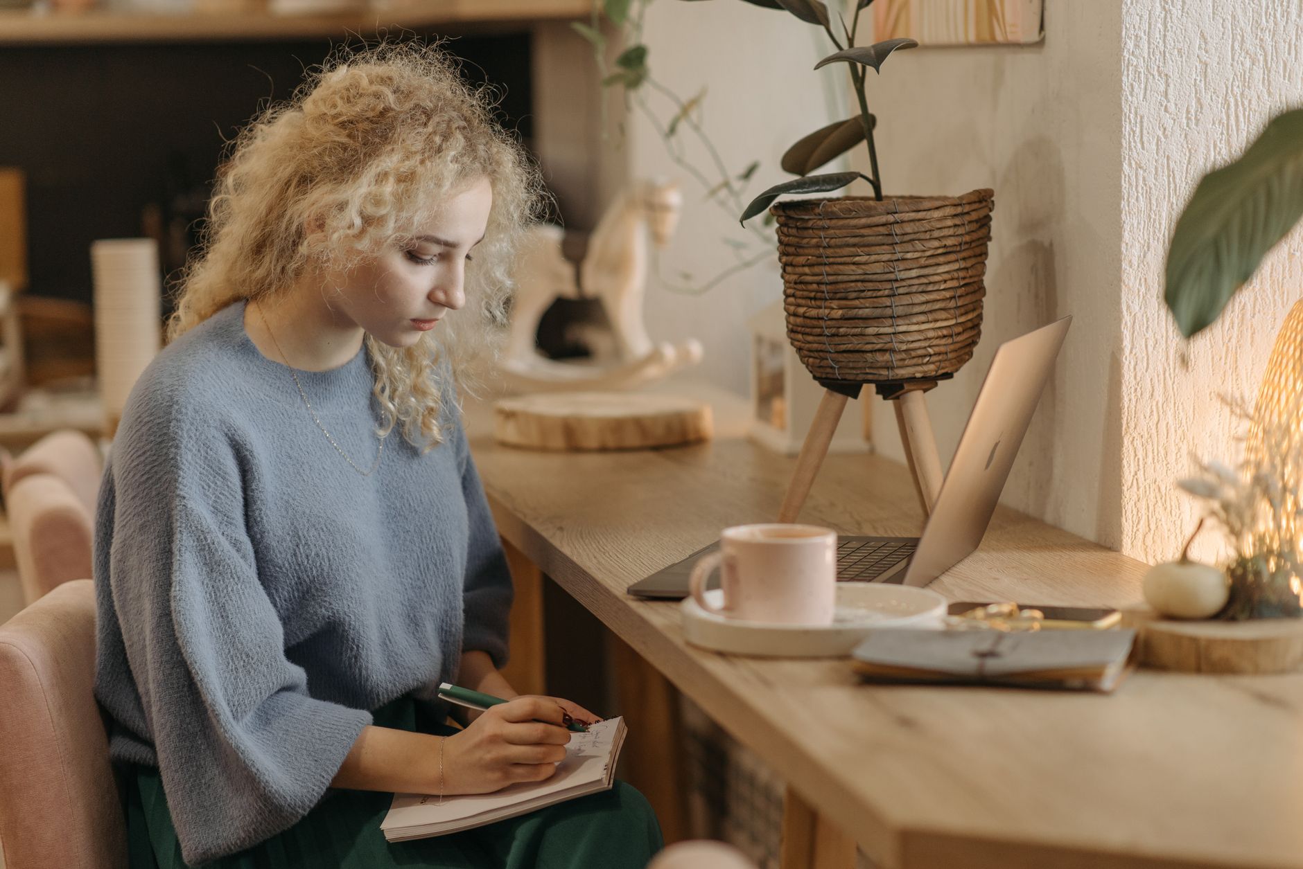 cozy coffee shop laptop work aesthetic