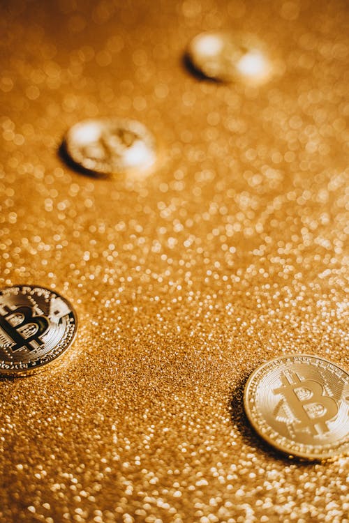 คลังภาพถ่ายฟรี ของ bitcoins, คริปโต, ทอง