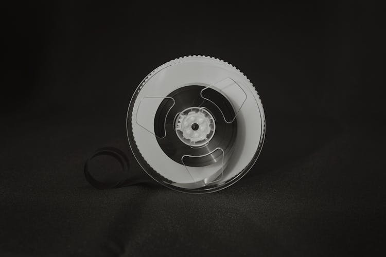 Audio Tape Reel In Black And White