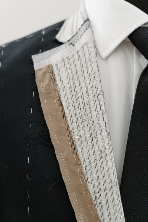 An Unfinished Lapel of a Suit Jacket · Free Stock Photo