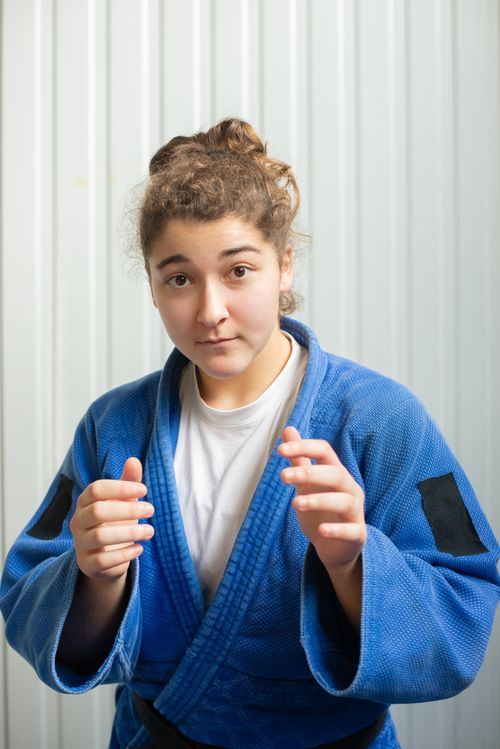 A Woman wearing Blue Judo Uniform Free Stock Photo A Woman wearing Blue Judo Uniform Free Stock Photo