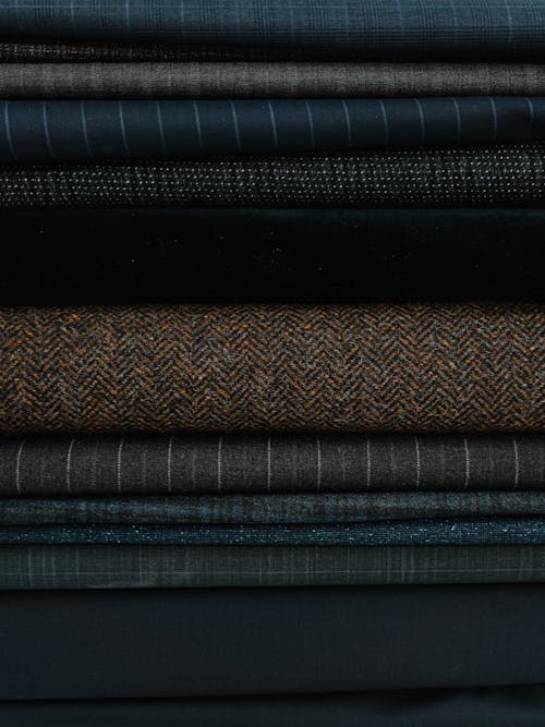 Close-Up Shot of Stack of Textiles