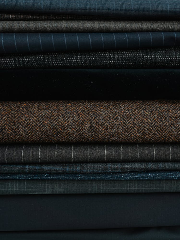 Close-Up Shot Of Stack Of Textiles