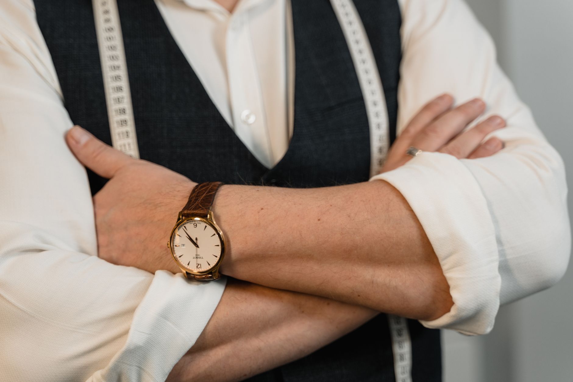 A high-end minimalist luxury workspace representing the fusion of digital technology and bespoke artisanal craftsmanship.