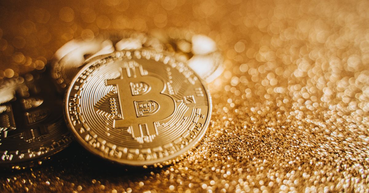 Abstract editorial data-visualization illustration in crimson, downward-flowing tones representing ARB and the broader cryptocurrency market — crypto scenario analysis.