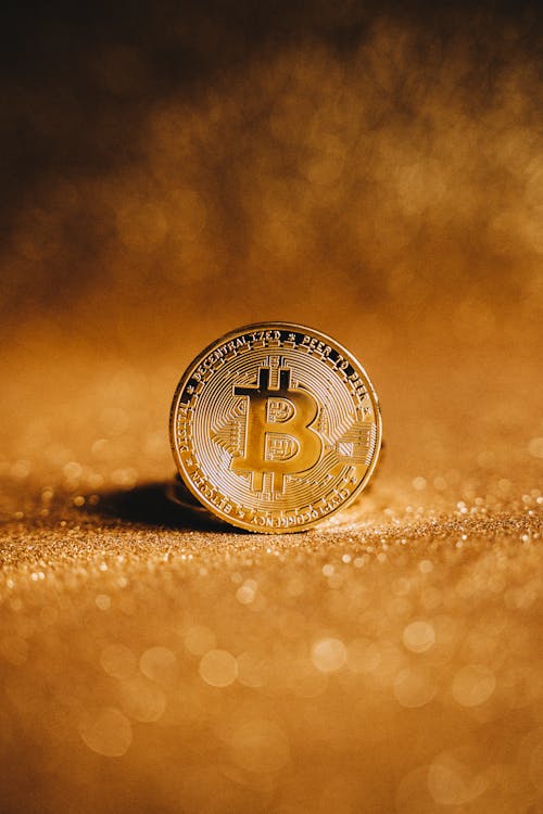 Close-Up Shot of a Bitcoin