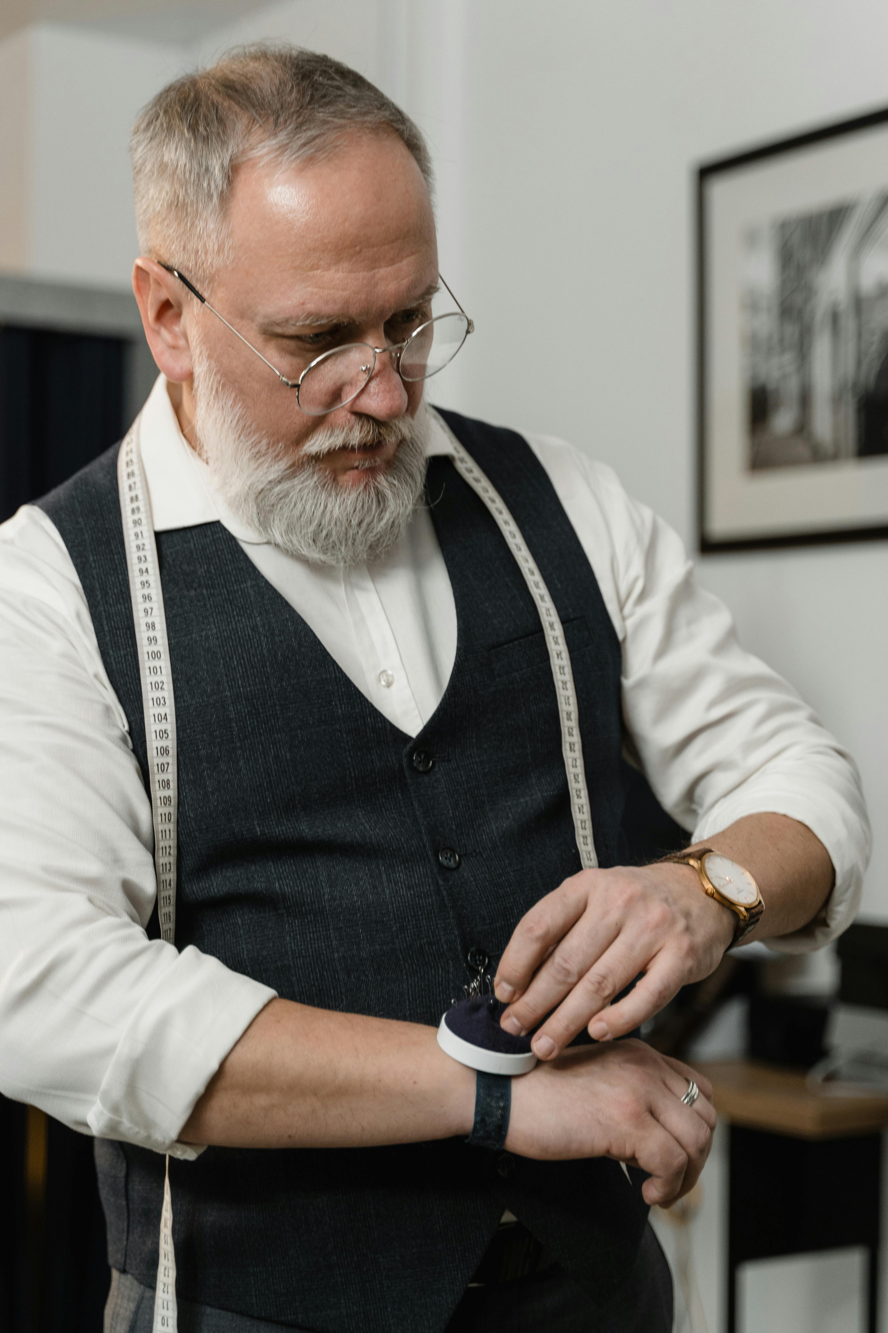 pincushion on a tailor s wrist