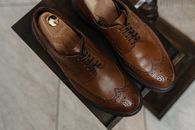 A Pair of Brown Oxford Shoes on Display