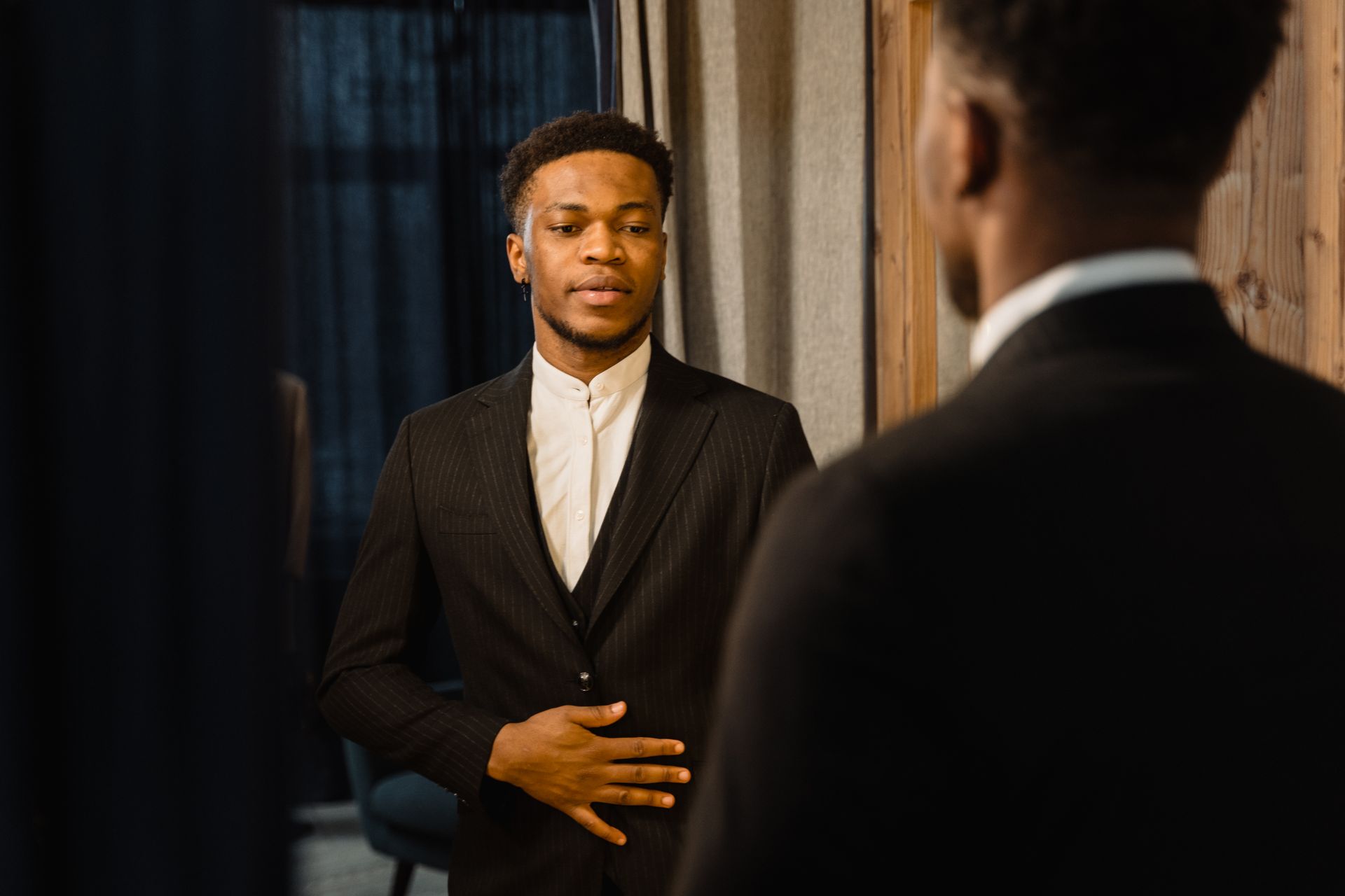 Man in Black Suit Jacket