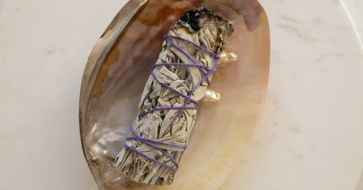 A Bundle of Sage on a Shell · Free Stock Photo