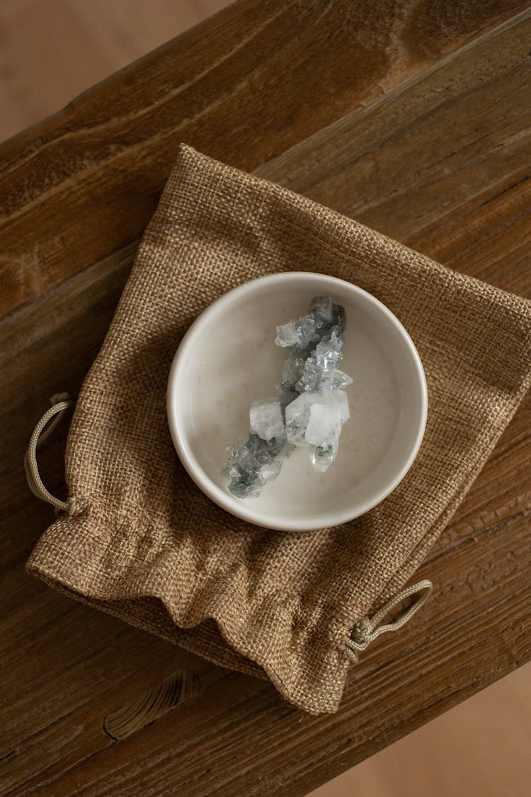 Crystal In A Cup On A Sack