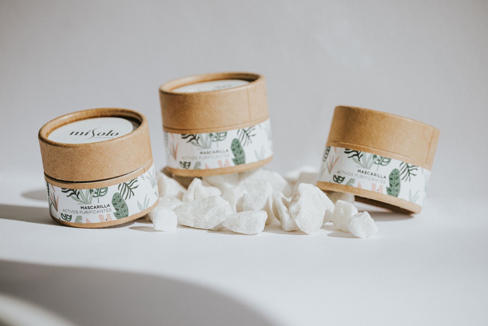 Beauty products displayed in eco-friendly packaging